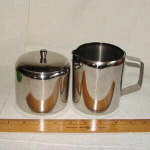 NEW Royal Prestige CREAMER & SUGAR SET, Stainless Steel, NWOB